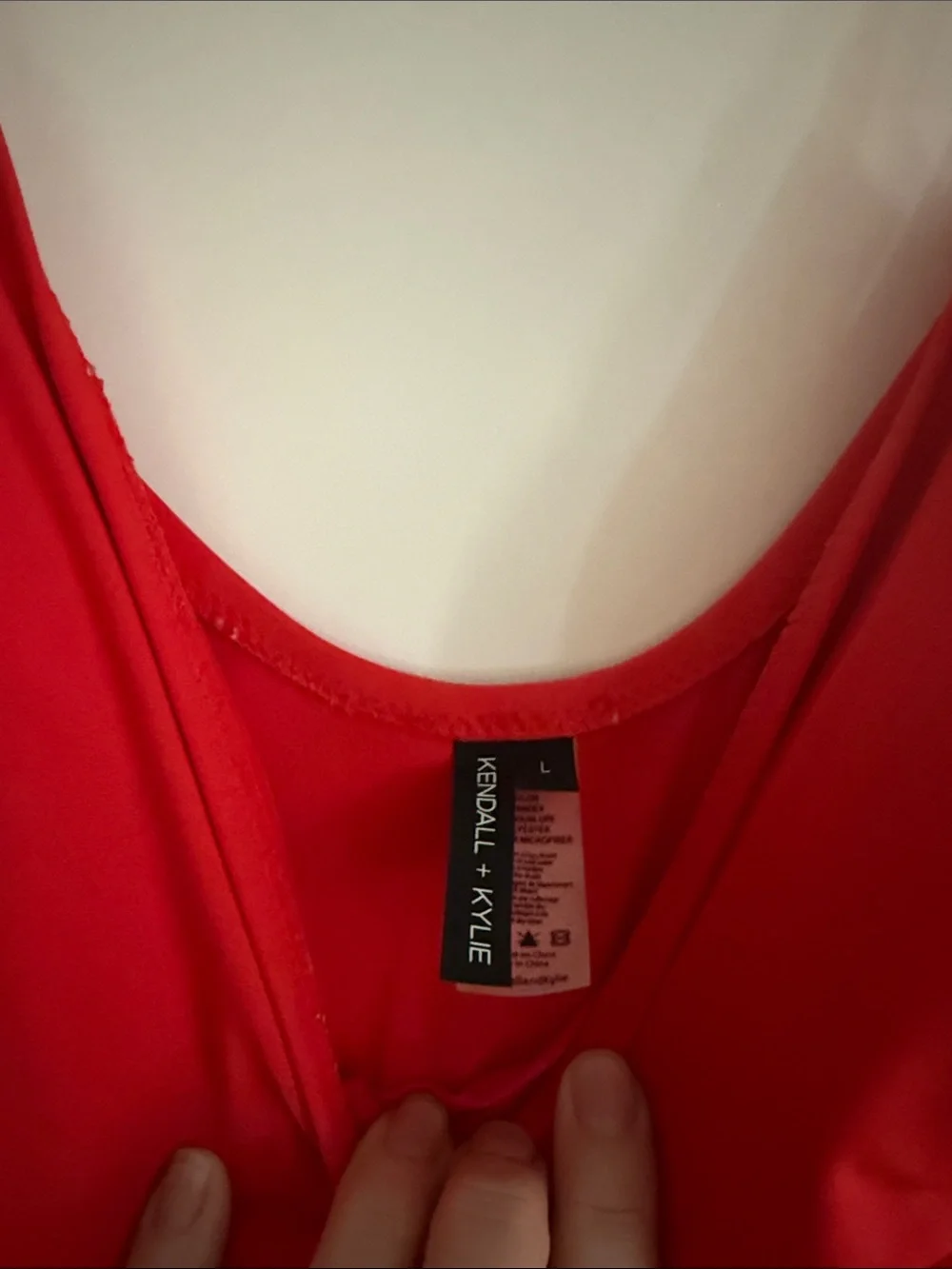 Kendall & Kylie Red V-Neck One-Piece Swimsuit with Side Ties
